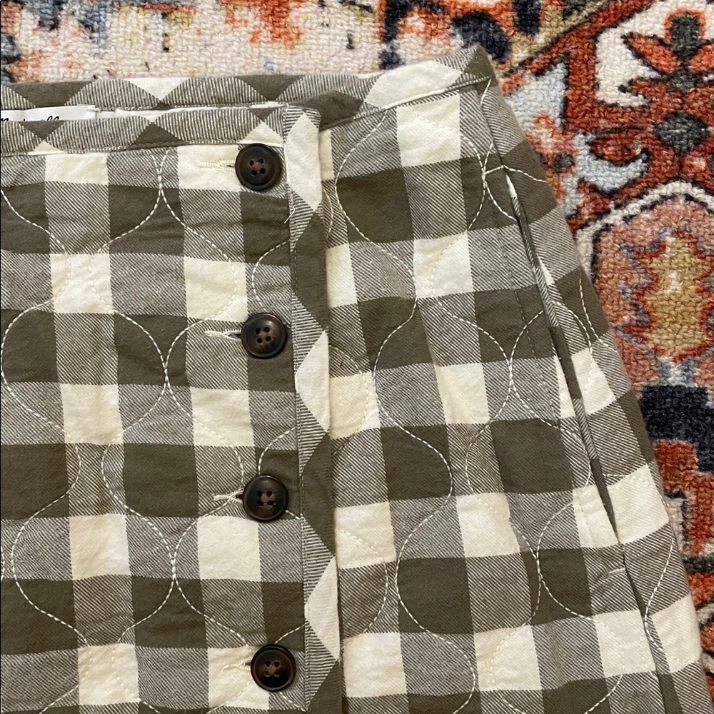 NWT Madewell Quilted Flannel Mini Skirt in Gingham | Women’s Size 6 - Picture 7 of 9